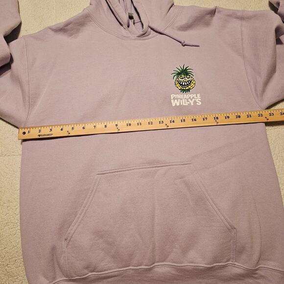 Pineapple Willy’s Hoodie Panama City Beach Graphic Sweatshirt Purple Gildan L - Picture 5 of 8